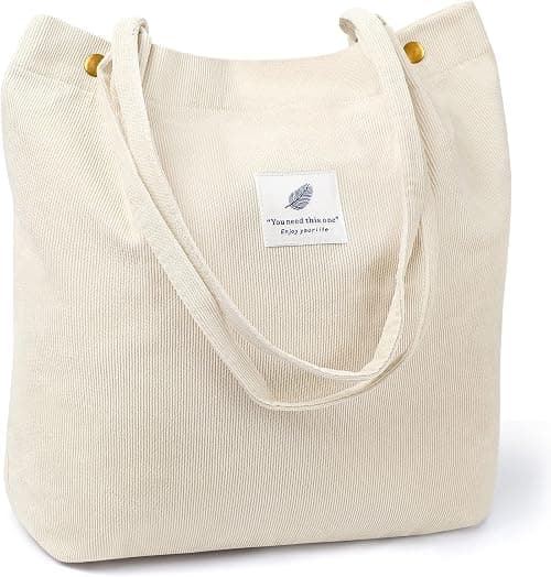 Women Tote Bags Grocery Shoulder Bag Corduroy with Inner Pocket for Work Beach Lunch Travel Shopping Shopper Handbags على Amazon.ae - متتبع الأسعار
