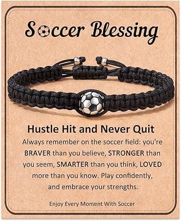 Football Bracelets for Boys, Adjustable, Soccer Bracelet with Charm, Baseball Football Sports Gift for Teenagers, Personalized Message Gift Card, Teen Sports Accessories for Soccer Fans, Players on Amazon.ae - Price Tracker