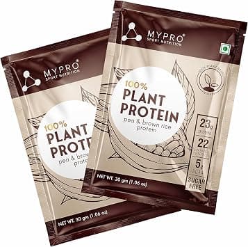 Mypro Sport Nutrition Plant Protein Powder Pea Protein Isolate & Brown Rice Vegan Protein Powder-Pack Of 10, Travel Pack 30 gm each- Coffee Caramel Flavour - Best Deal Finder