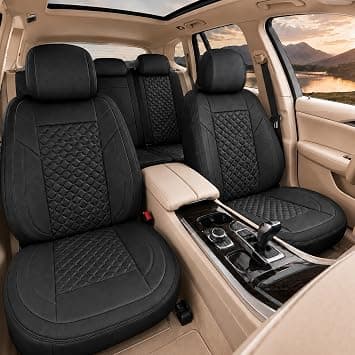 Luxury 5 Pcs PU Leather Cross Over (SUV Car) Car Seat Cover Full Set - Universal Fit, Waterproof Automotive Seat Protector, Breathable Anti-Slip Car Cushion Pad (SUV-Black) on Amazon.ae - Price Tracker
