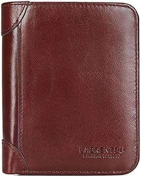 LAORENTOU Wallet for Men Genuine Leather Bifold Stylish Wallet With Double ID Window and 2 Memory Card Positions（Dark brown） on Amazon.ae - Price Tracker