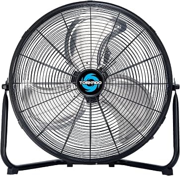 Tornado 18 Inch High Velocity Metal Floor Fan, 3-Speed Powerful Cooling for Industrial, Commercial, and Home Spaces, 120°Tilt, 6.0 FT Cord - UL safety Listed, Black على Amazon.ae - متتبع الأسعار