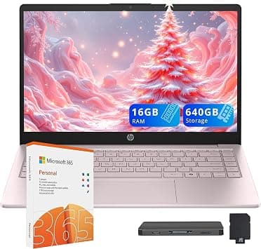 HP Stream 14" HD Laptop, Intel Processor N150, 16GB RAM, 640GB Storage(128GB UFS+512GB Docking Station Set), Intel Graphics, Webcam, Wi-Fi 6, 1 Year Office 365, Copilot, Fast Charge, Win 11, Pink on Amazon.sa - Price Tracker