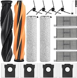 18 Accessories for Dreame Aqua10 Ultra Roller Complete Robot Vacuum Cleaner, Spare Part with 4 Dust Bags, 4 Side Brushes, 4 Filters, 2 Cleaning Rolls, 2 Main Brushes, 1 - Best Deal Finder