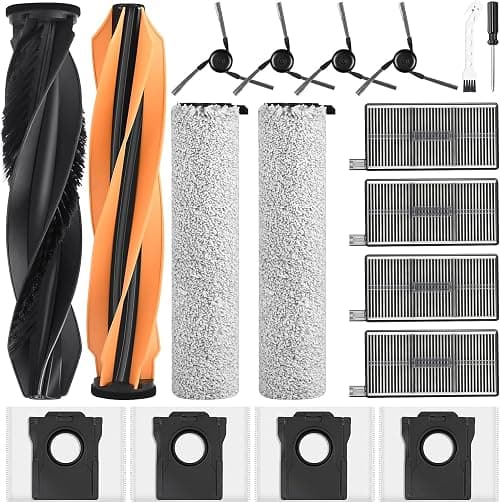 18 Accessories for Dreame Aqua10 Ultra Roller Complete Robot Vacuum Cleaner, Spare Part with 4 Dust Bags, 4 Side Brushes, 4 Filters, 2 Cleaning Rolls, 2 Main Brushes, 1 على Amazon.ae - متتبع الأسعار