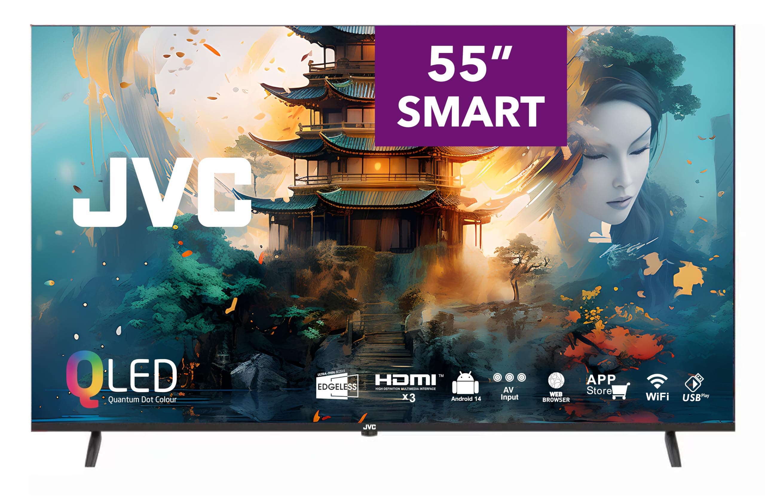 JVC 55 Inch Edgeless QLED 4K UHD WebOS Smart TV with Bluetooth, Magic Remote and Dolby Audio-2024 Model LT-55NQ7145 on Amazon.ae - Price Tracker