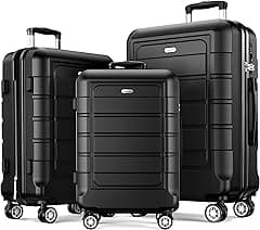 SHOWKOO Luggage Hardside Expandable PC+ABS Durable Lightweight Carryon Travel Suitcase with Double Wheels - Amazon.ae Price Tracker