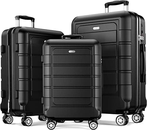 SHOWKOO Luggage Hardside Expandable PC+ABS Durable Lightweight Carryon Travel Suitcase with Double Wheels on Amazon.ae - Price Tracker