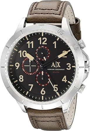 Armani Exchange Men's AX1755 Brown Leather Watch on Amazon.ae - Price Tracker