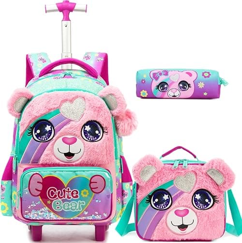Meetbelify Kids Rolling Backpack with Wheels for Elementary Girls Boys Travel Luggage Carry on Backpack على Amazon.ae - متتبع الأسعار