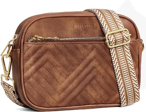 BOSTANTEN Crossbody Bags for Women Vegan Leather Quilted Purses Small Shoulder Bag Ladies Handbags with Wide Strap على Amazon.ae - متتبع الأسعار