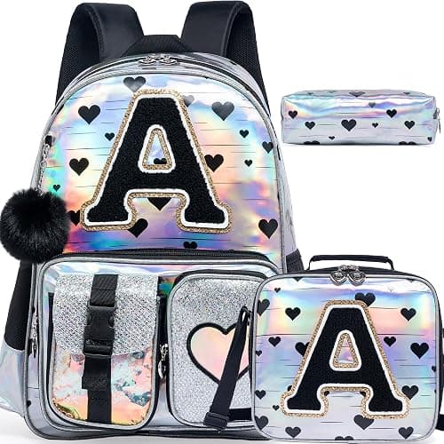 Meetbelify Backpack for Girls Backpacks with Lunch Box Pencil Case for Elementary Student Kids School Travel Bag for Girls Ages 6-8 Years Old Black A على Amazon.ae - متتبع الأسعار
