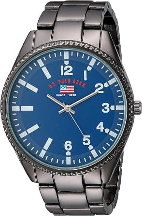 U.S. Polo Assn. Mens Quartz Watch, Analog Display And Stainless Steel Strap - US8641 - متتبع أسعار Amazon.sa