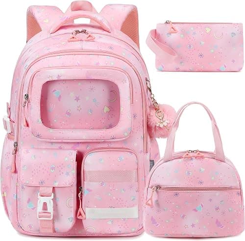 AO ALI VICTORY Backpack for Girls with Lunch Bag Kids School Bags for Elementary Middle School Students Cute Bookbag Set on Amazon.ae - Price Tracker