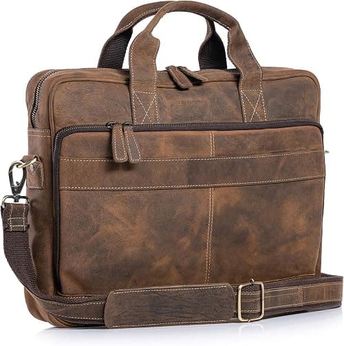 KomalC 16-Zoll-Aktentaschen aus Leder, Laptop-Kuriertaschen fr Mnner und Frauen, beste Bro-, Schul-, College-Umhngetasche on Amazon.ae - Price Tracker