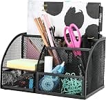 Exerz Desk Organiser/Mesh Desk Tidy/Pen Holder/Multifunctional Organizer Ex348 - Black - Best Deal Finder