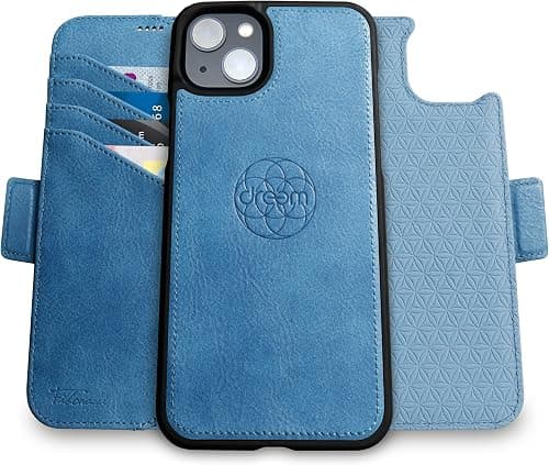 Dreem Fibonacci compatible with iPhone 15 Plus wallet case / 2-in-1 shockproof case and detachable vegan leather folio, MagSafe compatible, RFID protection [Slate] على Amazon.ae - متتبع الأسعار