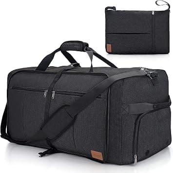Urtala Travel Duffel Bag for Women & Men, Large Foldable Overnight Weekender Bag with Shoes Compartment & Shoulder Strap, Lightweight Waterproof Luggage Bag, Black, 80L, Fashion on Amazon.ae - Price Tracker