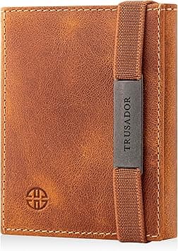 TRUSADOR Marseille Rfid Leather Wallet for Women and Men Includes ID Window, Detachable Mirror, Holds Bills, Cards, Includes Coin Pocket, Holds Cash, Cognac, Small, Minimalist on Amazon.ae - Price Tracker