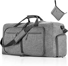Vomgomfom Duffle Bag,65L/85L/115L Foldable Travel Duffel Bag-Weekender Bag with Shoes Compartment, Overnight Bag for Men Women Waterproof & Tear Resistant (Gray) - Amazon.ae Price Tracker