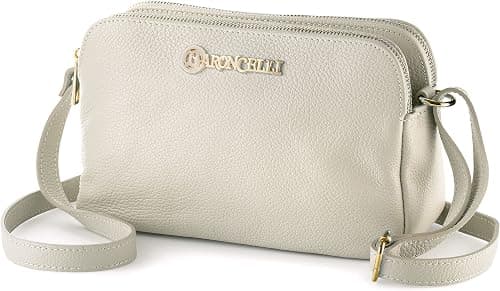 Baroncelli Crossbody Bag Made in Italy with Long Stripe Genuine Italian Soft Leather on Amazon.ae - Price Tracker