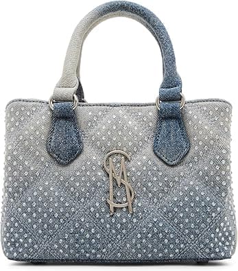 Steve Madden Mickeyr Quilted Top Handle Crossbody with Stones, Denim, Denim, One size on Amazon.ae - Price Tracker