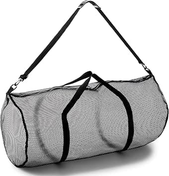 Champion Sports Mesh Duffle Bag with Zipper and Adjustable Shoulder Strap, 15” x 36” - Multipurpose, Oversized Gym Bag for Equipment, Sports Gear, Laundry - Breathable Mesh Scuba and Travel Bag on Amazon - Best Deal Finder