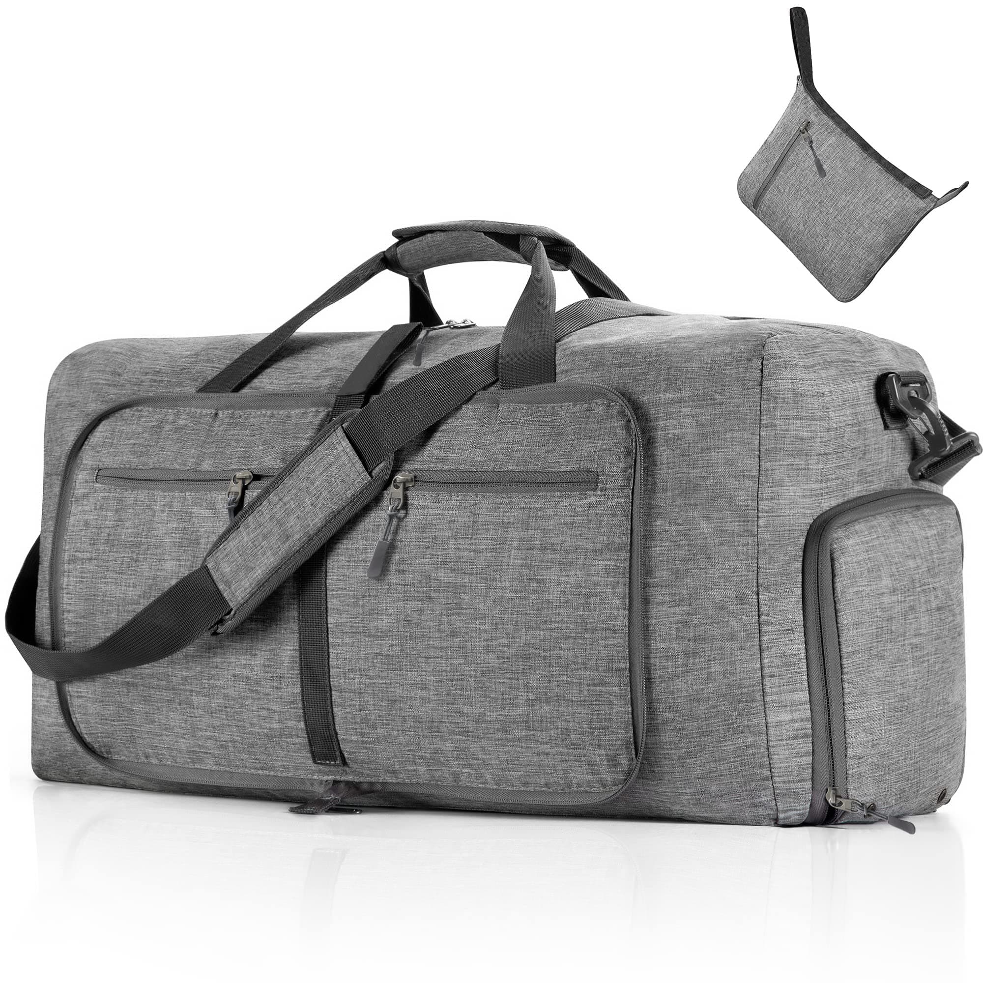 Vomgomfom Duffle Bag,65L/85L/115L Foldable Travel Duffel Bag-Weekender Bag with Shoes Compartment, Overnight Bag for Men Women Waterproof & Tear Resistant (Gray) on Amazon.ae - Price Tracker