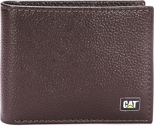 Caterpillar Men's Leather Bifold Wallet with ID Window, Men s Leather Passcase, Chocolate, One Size on Amazon.ae - Price Tracker