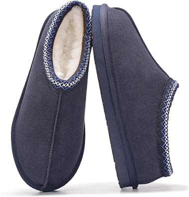 Project Cloud Genuine Leather Mens Slippers with Australian Shearling Lining & Memory Foam Insole Outdoor & House Slippers for Men - Non-Slip Fuzzy Mens Shoes (Relaxation) on Amazon.ae - Price Tracker