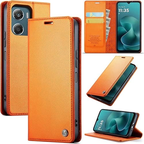 Case for Motorola Moto G06 4G/G06 Power, Moto G06 4G Leather Protective Wallet Case, Folding Flip Stand Magnetic Card Holder, Cover for Motorola G06 Power – Orange on Amazon.ae - Price Tracker