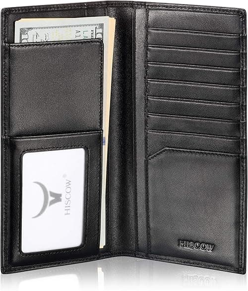 HISCOW Slim Leather Long Wallet for Men & Women, Italian Calfskin, Breast Pocket Wallet for Checkbook, Credit Cards on Amazon.ae - Price Tracker
