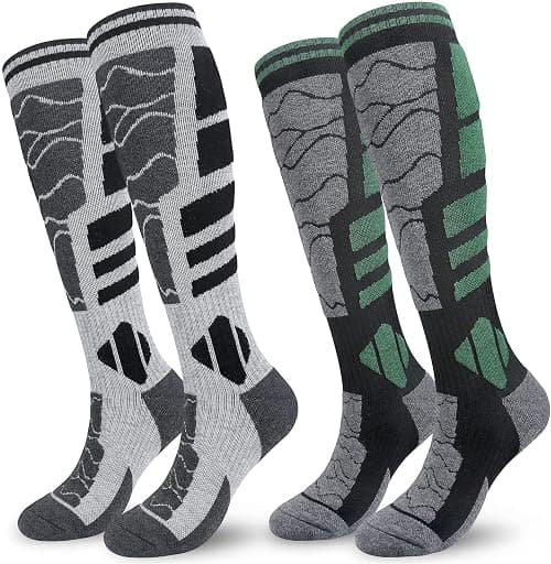 Excefore 2 Pairs Merino Wool Ski Socks Warm Performance Socks Thick Socks,for Skiing, Snowboarding, Outdoor Sports on Amazon.ae - Price Tracker