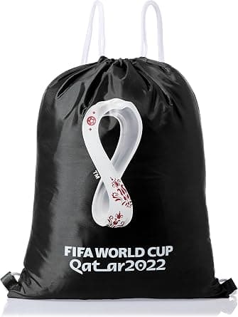 Fifa 700130 World Cup Qatar 2022 Graphic Printed String Sports Gym Bag, Drawstring Sport Bag Black 37x47cm- Black على Amazon.ae - متتبع الأسعار