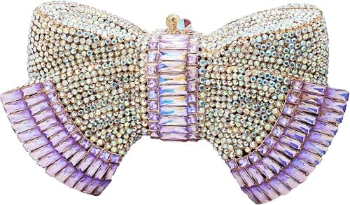 RomanticDesign Women Sparkly Bowknot Evening Clutch Luxury Rhinestone Bride Purse Wedding Party Prom Banquet Handbag on Amazon.ae - Price Tracker