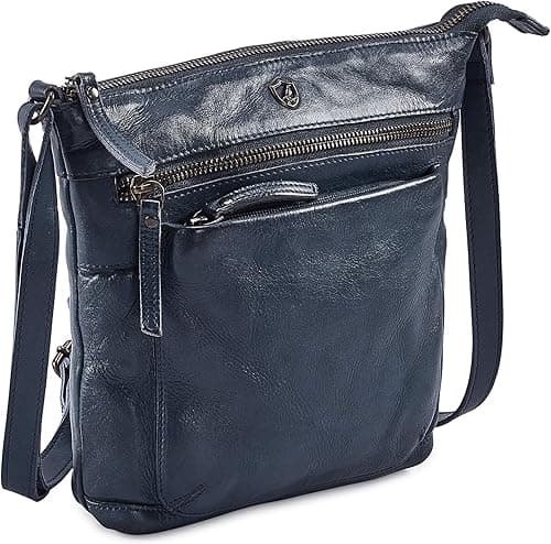 Cochoa Women's Real Leather Small Triple Zip Crossbody Bags Purse Travel Bag, Ocean Blue, 9" x 9" x 1.5", Crossbody on Amazon.ae - Price Tracker