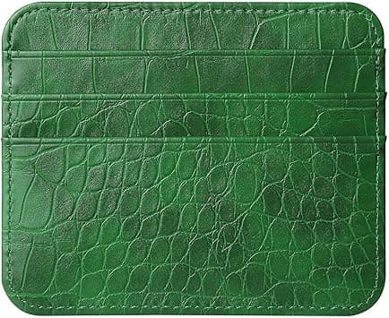 PU Leather Ultra-thin Wallet, Retro Double-sided Card Insertion Wallet, Minimalist Credit Card Protection Cover, Multi Slot Card Holder Card Bag (Green) on Amazon.ae - Price Tracker