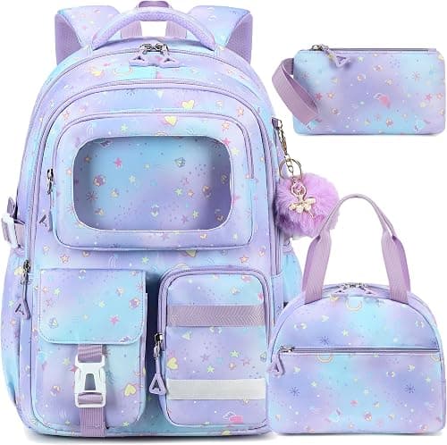AO ALI VICTORY Backpack for Girls with Lunch Bag Kids School Bags for Elementary Middle School Students Cute Bookbag Set على Amazon.ae - متتبع الأسعار
