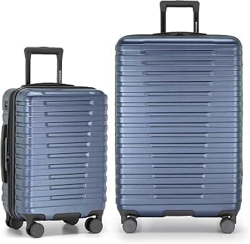 U.S. Traveler Boren Expandable Hardside Rugged Travel Luggage with 8 Spinner Wheels, Slate Blue, 2-Piece Set, USB Port in Carry-On, Boren Expandable Hardside Rugged Travel Luggage With 8 Spinner on Amazon.ae - Price Tracker