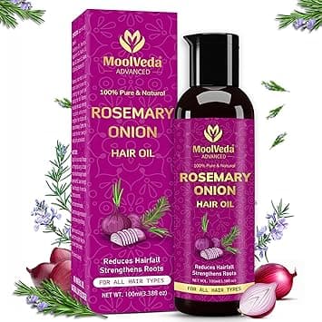 100% Pure & Natural Rosemary Onion Hair Oil, 100ml, Reduces Hairfall, Strengthens Roots, For All Hair Types, 100ml on Amazon.ae - Price Tracker