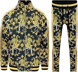 G-Style USA Men's Zipper Jacket Drawtsring Waistband Sweatpants Tracksuit Set - Best Deal Finder