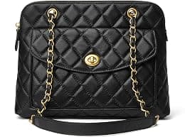 DORIS&JACKY Quilted Leather Satchel Shoulder Purse for Women, Designer Long Chain Strap Tote Bag and Soft Lambskin Handbags - Best Deal Finder