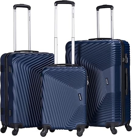 3 Piece Hard Side ABS Luggage Set 20/24/28 Inch Best Trolley Bag For Travel With 4 Spinner Wheels (DARK BLUE) on Amazon.ae - Price Tracker