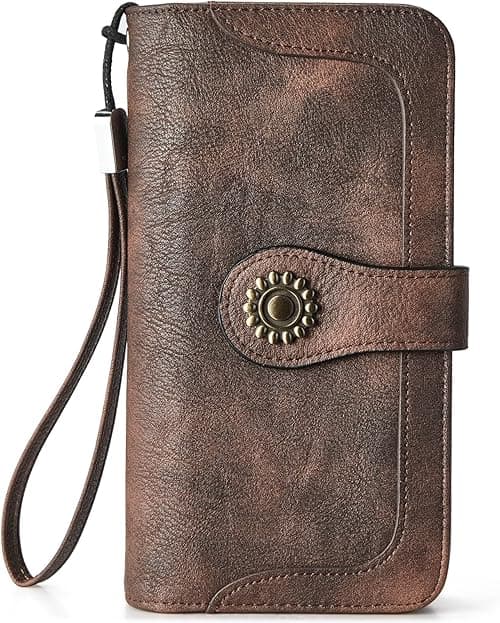 BOSTANTEN Leather Wallets for women RFID Blocking Cards Holder Purses with Zipper Pocket Wristlet on Amazon.ae - Price Tracker