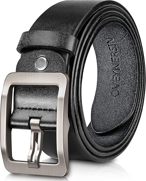 OVEYNERSIN Men Belt - 100% Genuine Leather casual Dress Belts Big Metal Buckle Adjustable Size designer Fashion Gifts on Amazon.ae - Price Tracker