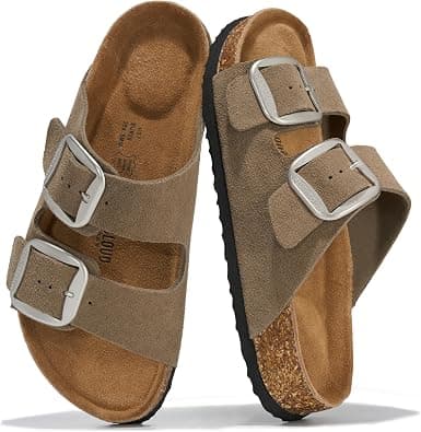 Project Cloud Genuine Leather Flat Sandals Comfortable Beach Essentials Womens Sandals Memory Foam Vacation Essentials Slides for Women Footwear (Santorini) on Amazon.ae - Price Tracker