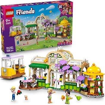 LEGO Friends Plant Café & Flower Shop 42671 | Café & Flower Shop Toy, 4 Mini Dolls, Cat Figure & Tram, Building Set, Gift for 9+ Year Old Girls & Boys, 1,138 Pieces - متتبع أسعار Amazon.sa