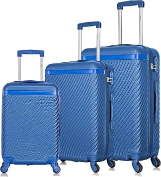 Senator Lightweight ABS Hard shell Travel Luggage Set with 4 Quite Spinner wheels KH1065 (Set of 3, Pearl Blue) on Amazon.ae - Price Tracker