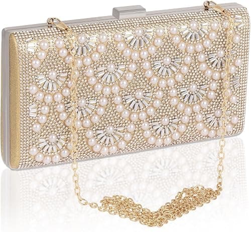 Fashion Party Evening Handbags Pearl Clutch Purses For Women & Girls on Amazon.ae - Price Tracker