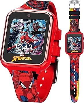 Spider-Man Kids Smartwatch - Interactive LED Screen with 10 Custom Watch Faces, Camera, Games, Alarm, Step Tracker & More - Fun Gift for Boys with Marvel Silicone Strap - Fits Wrists 5.5'' to 8.0" - Amazon.ae Price Tracker